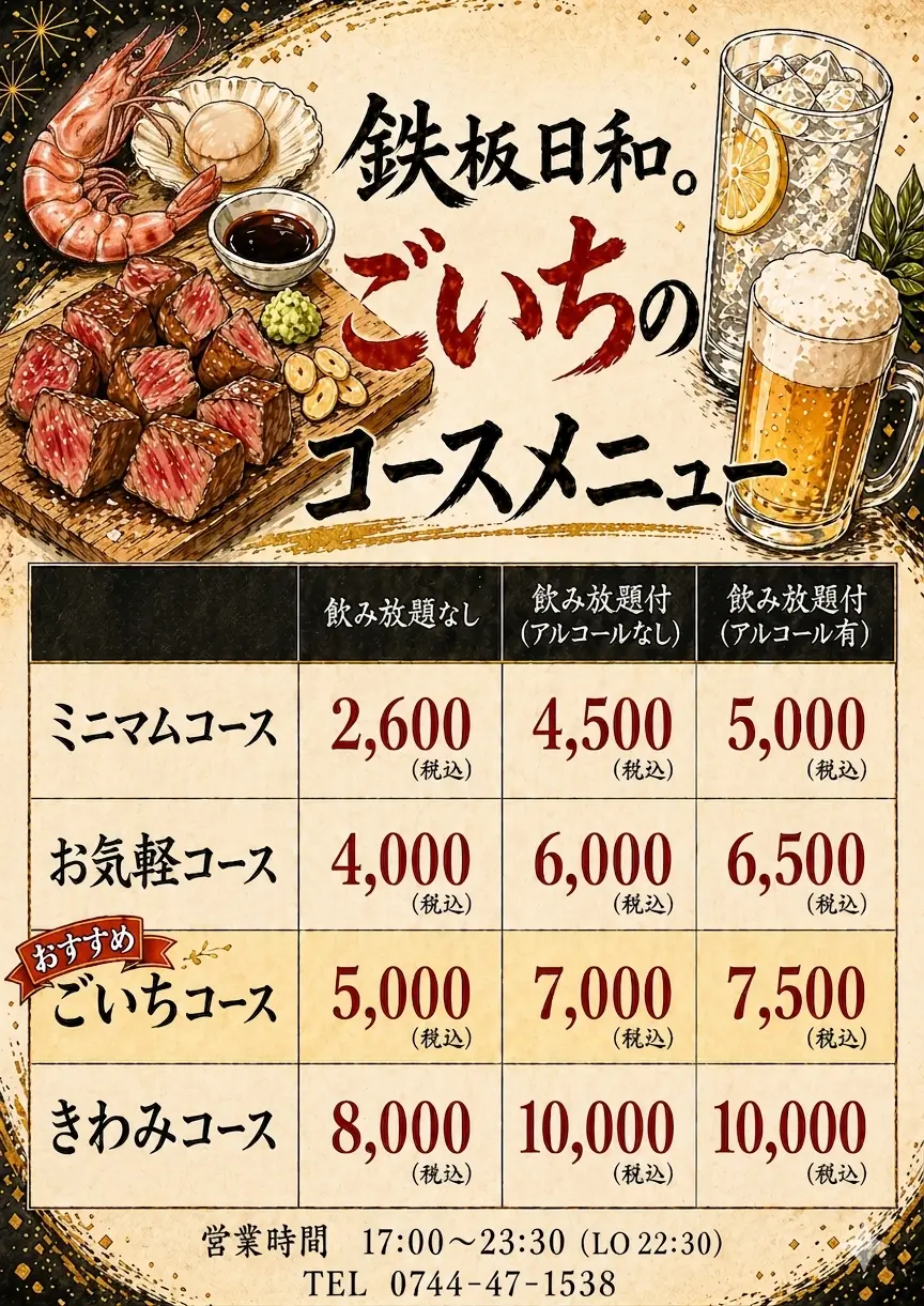 コース価格表